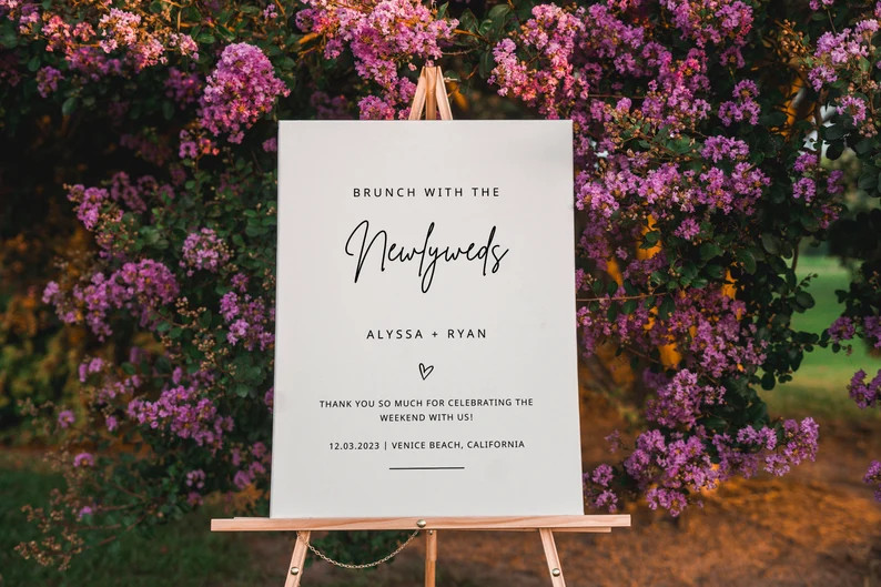Farewell Brunch Sign Template Wedding Breakfast Sign Morning After Sign Minimalist Wedding Brunch... | Etsy (US)