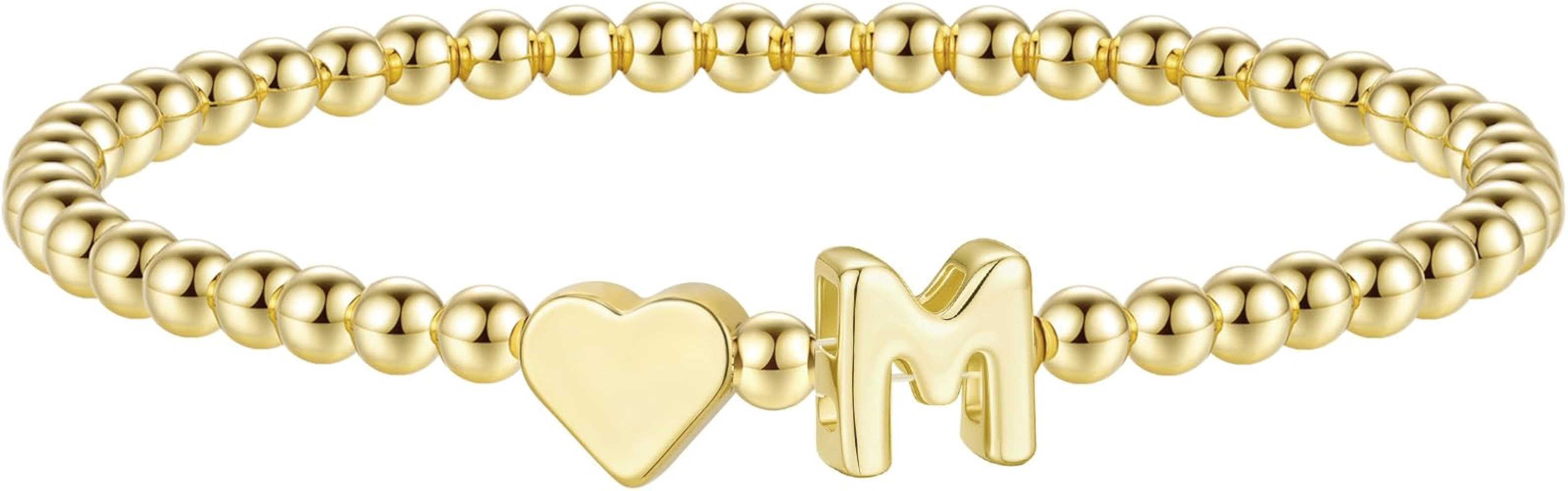 M MOOHAM Stocking Stuffers for Teen Girls Women - Dainty Gold Initial Beaded Bracelets for Women ... | Amazon (US)