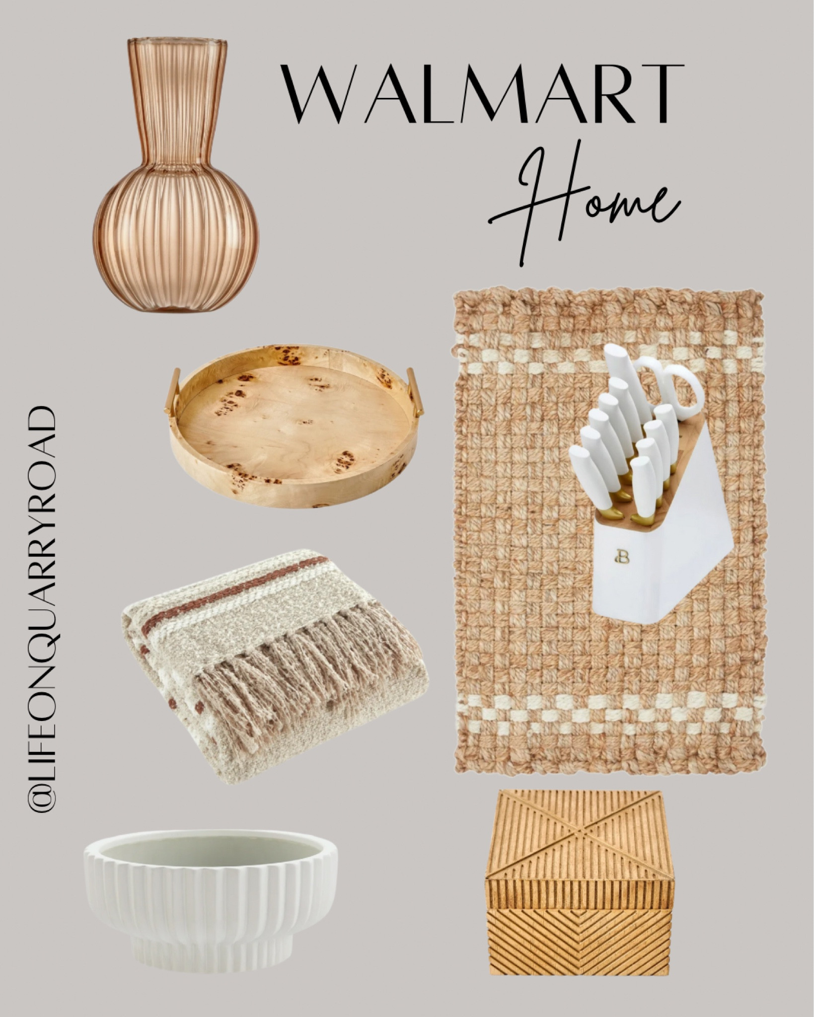 Walmart home
Blanket 
Planter
Tray
Knife set 
Vase
Rug 

#LTKFindsUnder50 #LTKFindsUnder100 #LTKHome
