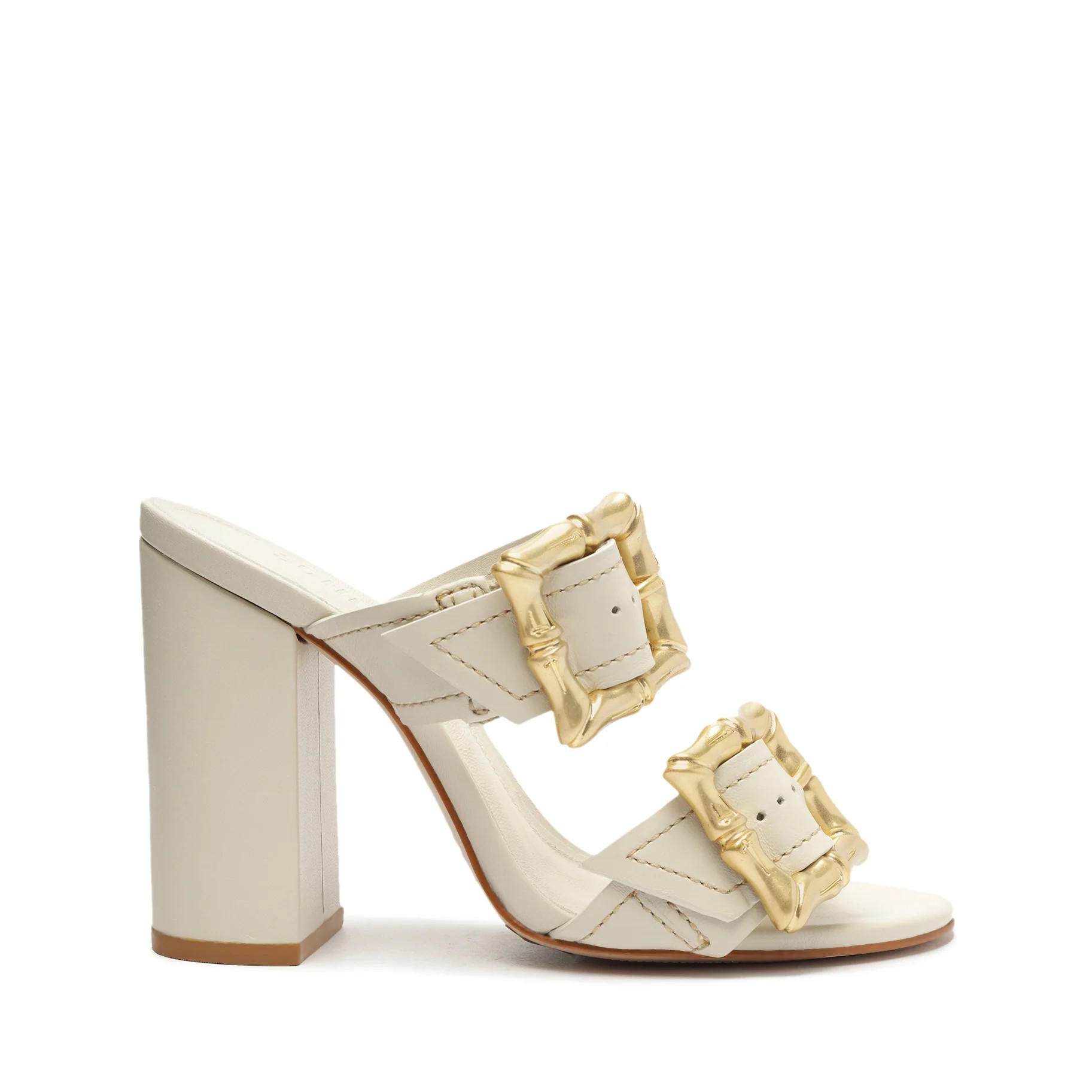 Enola Leather Sandal - White Block Heel Sandals | Schutz (US)