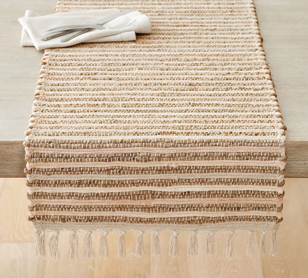 Bellport Chindi Cotton/Jute Table Runner | Pottery Barn (US)