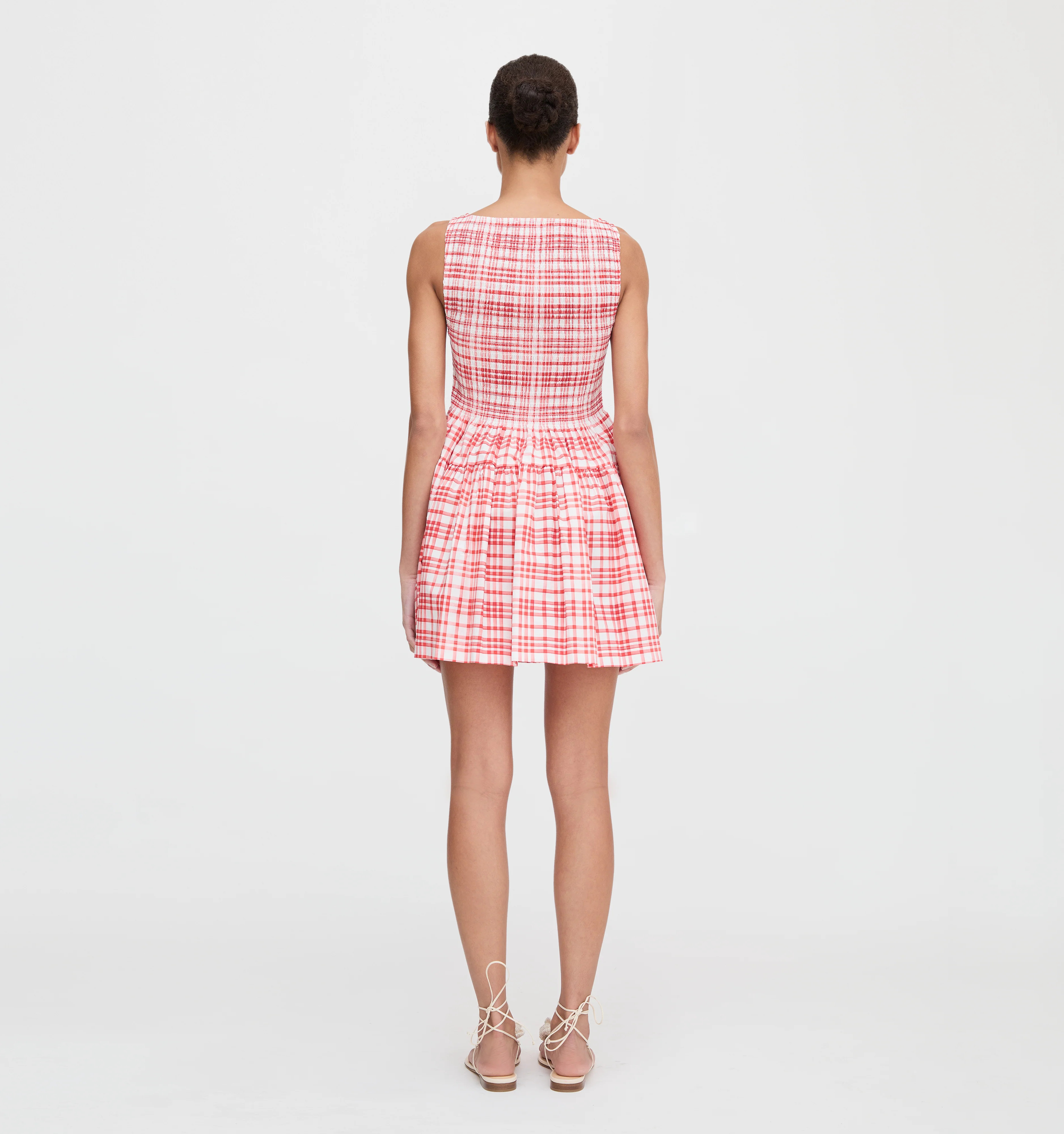 The Cosima Mini Nap Dress - Cherry Watercolor Gingham | Hill House Home US