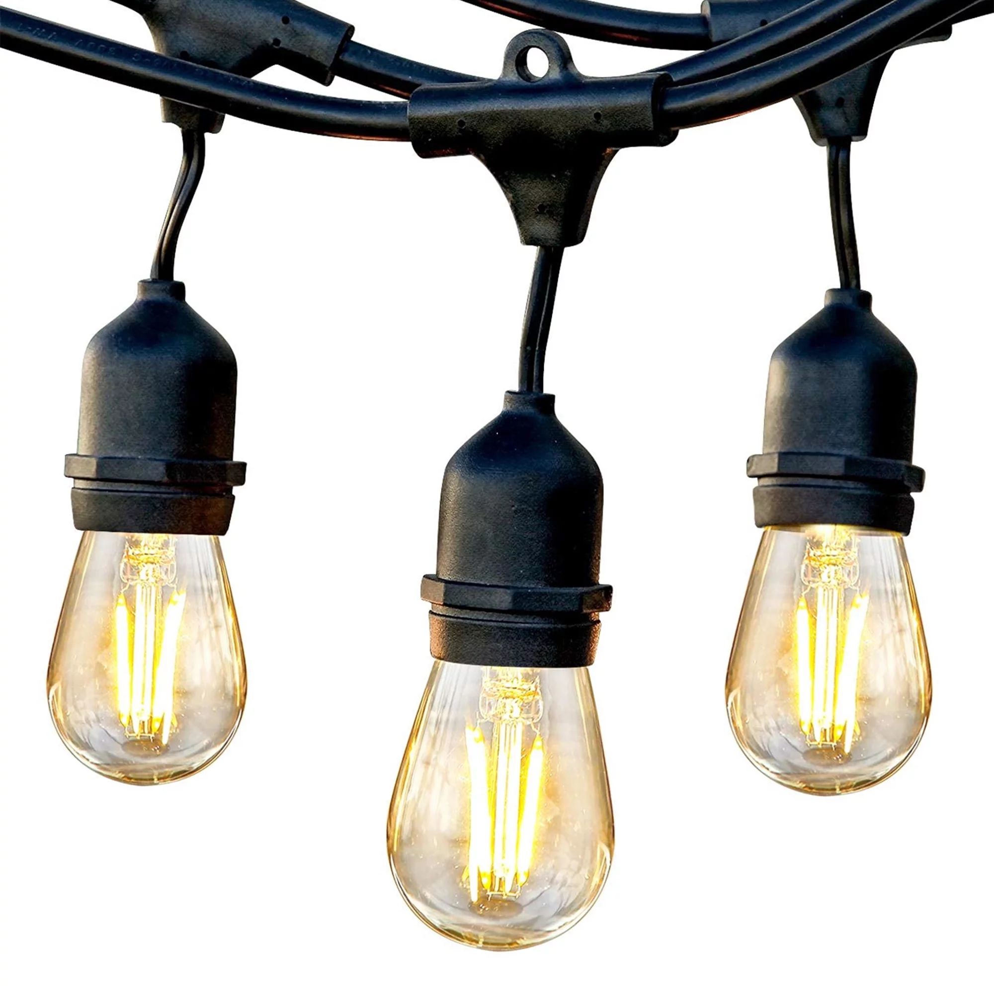 Brightech Ambience Pro Edison Black LED Waterproof Outdoor String Lights, 48 Ft. | Walmart (US)