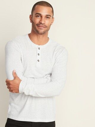 Soft-Washed Long-Sleeve Henley T-Shirt for Men | Old Navy (CA)