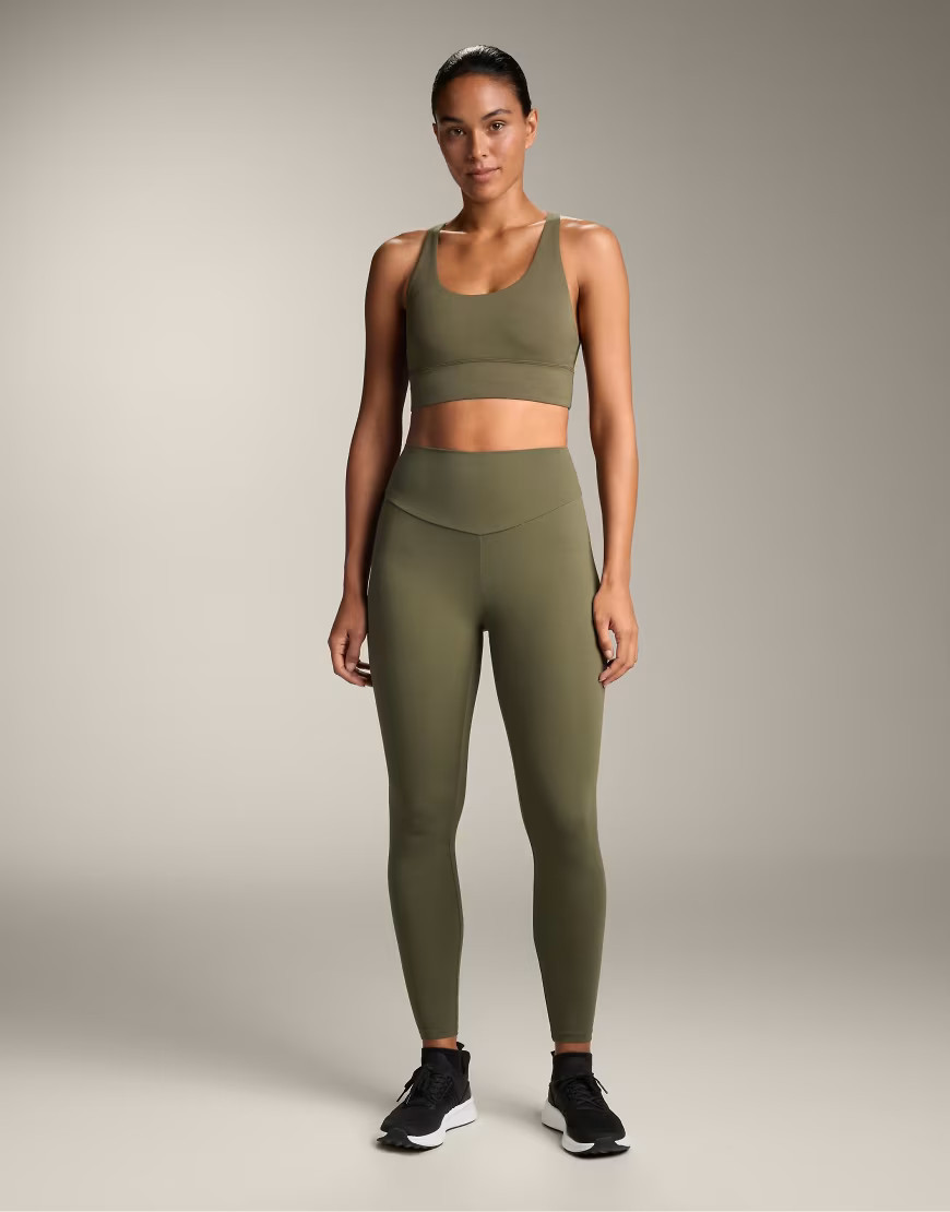 OYSHO Comfortlux high-rise ankle-length leggings in green | ASOS (Global)