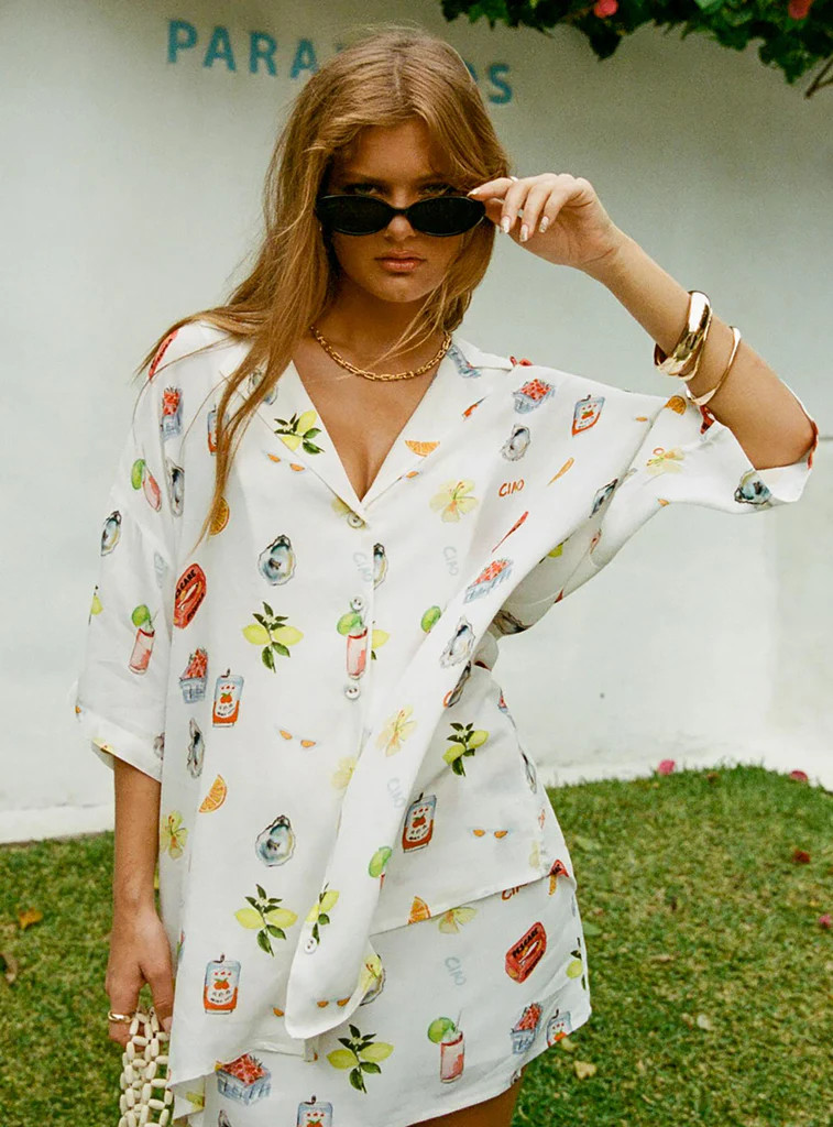 Caraliia Shirt White / Multi | Princess Polly US