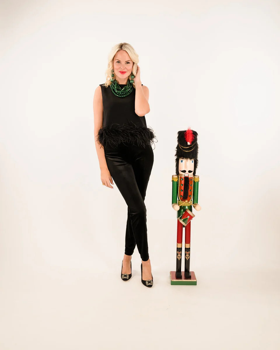 Black Feather Top | Teggy French