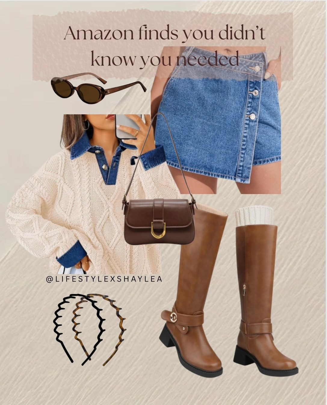 This denim oversized sweater combo is everything!! Paired with a denim skort and ridding boots! I’m in love with this outfit and have a feeling it will be making its way to my closet very soon! 

#amazon #amazonfashion #amazonfinds #fashionfinds #denim #ridingboots #sunglasses #denimskirt #denimskort #womensfashion #fashionfinds #fall #falloutfit 

#LTKShoeCrush #LTKSeasonal #LTKStyleTip
