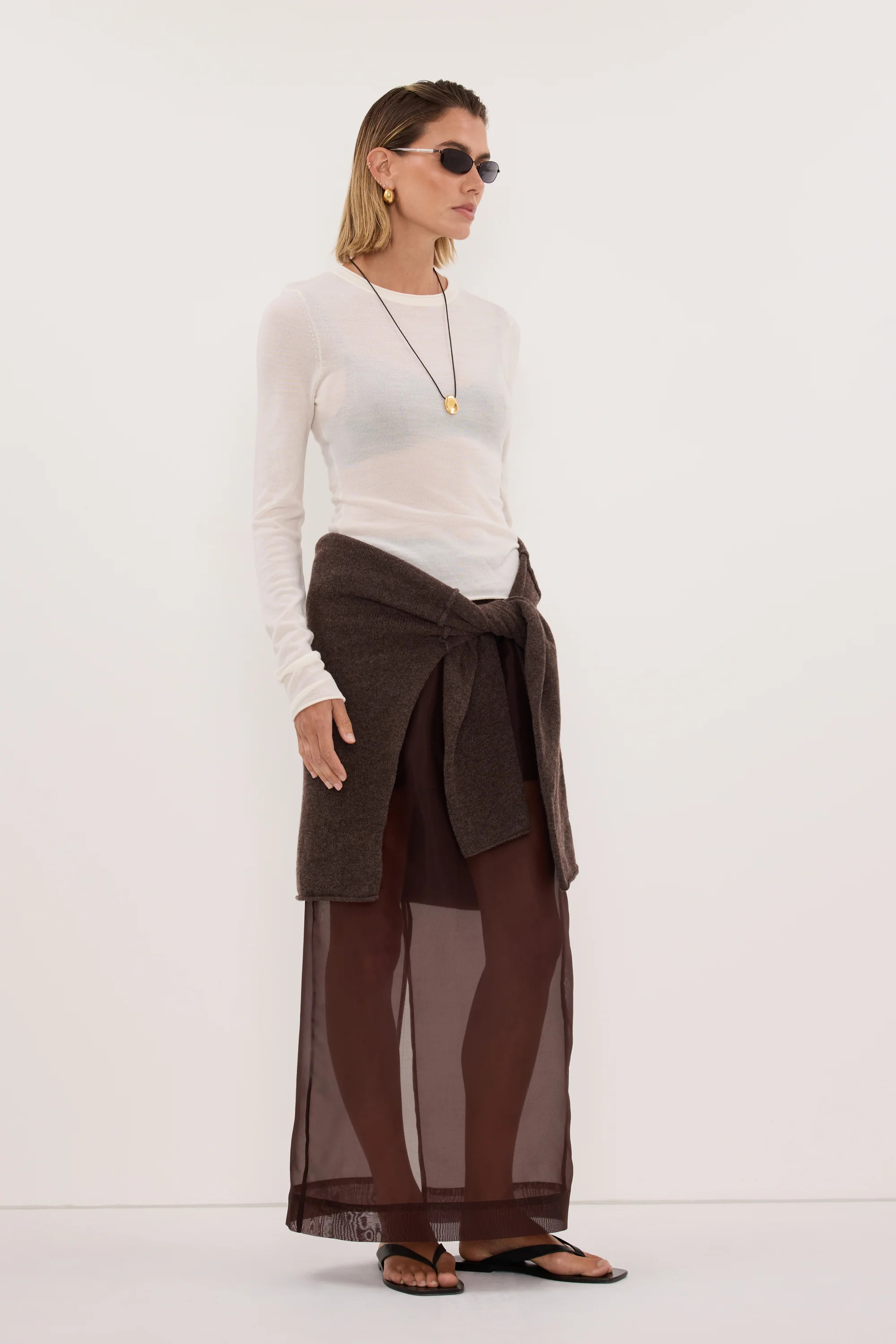 DUKE OFF WHITE SLEEVED MERINO TOP | DISSH