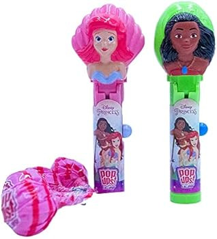 Disney Princess Pop Ups Lollipop Holder Case, Moana and Ariel, Individually Wrapped Strawberry Lo... | Amazon (US)