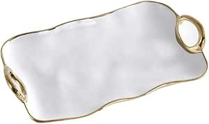 Pampa Bay Golden Handles Small Platter, Porcelain, 13.5" x 7.75" x 1.75" | Amazon (US)