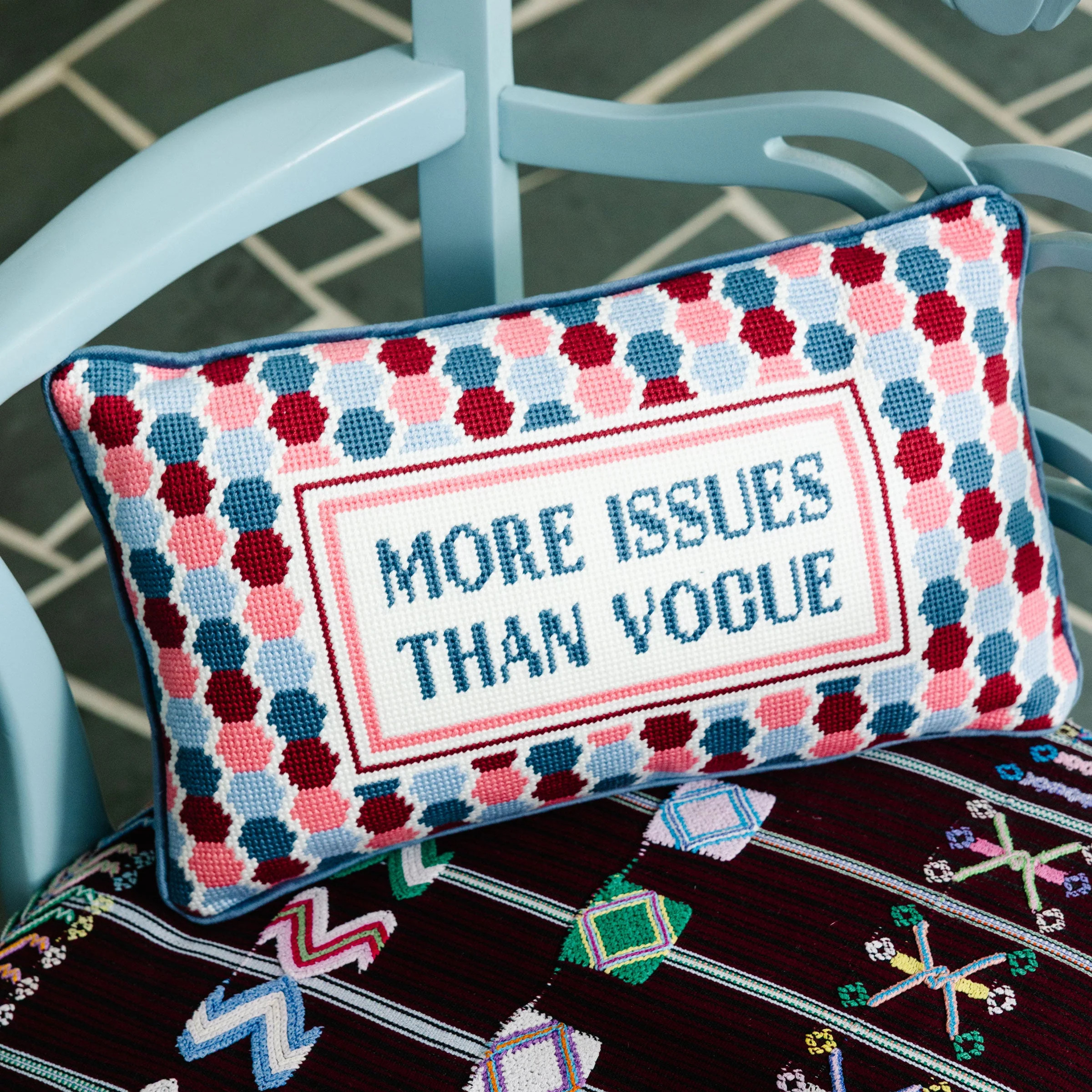 More Issues Needlepoint Pillow | Furbish Studio