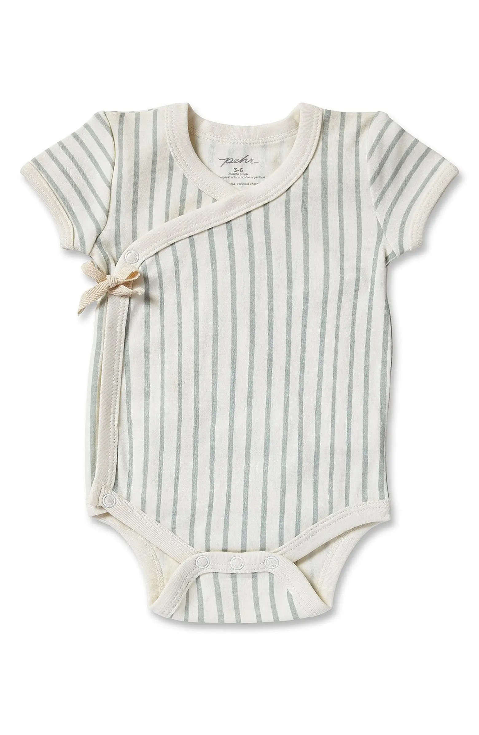 Pehr Stripes Away Organic Cotton Wrap Bodysuit | Nordstrom | Nordstrom