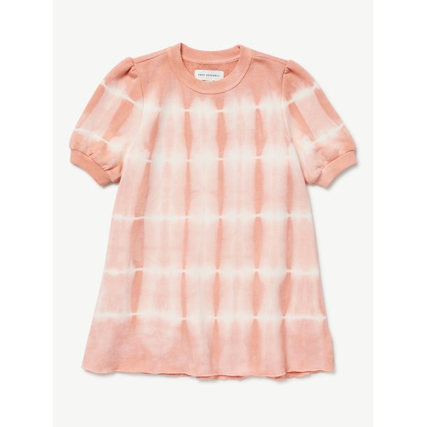Free Assembly Girls Sweatshirt Dress with Puff Shoulder, Sizes 4-18 | Walmart (US)