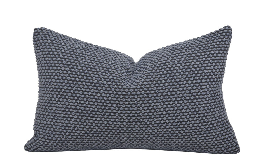 Blue Textured Pillow Cover W INSERT INCLUDED 12x18 Throw - Etsy | Etsy (US)