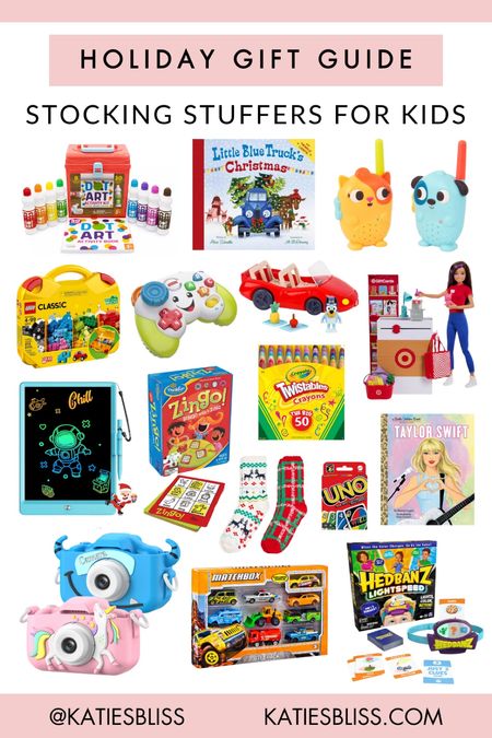 Holiday gift guide 💝 stocking stuffers for kids 

Walkie talkies. Dot art. Books. Little blue truck. Bluey. Lego. Barbie. Target. Crayons. Crayola. Camera. Matchbox cars. Games. Board games. Drawing board. 



#LTKkids #LTKfindsunder50 #LTKGiftGuide