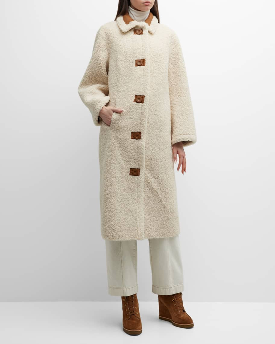 Kenca Faux Shearling Oversize Long Coat | Neiman Marcus