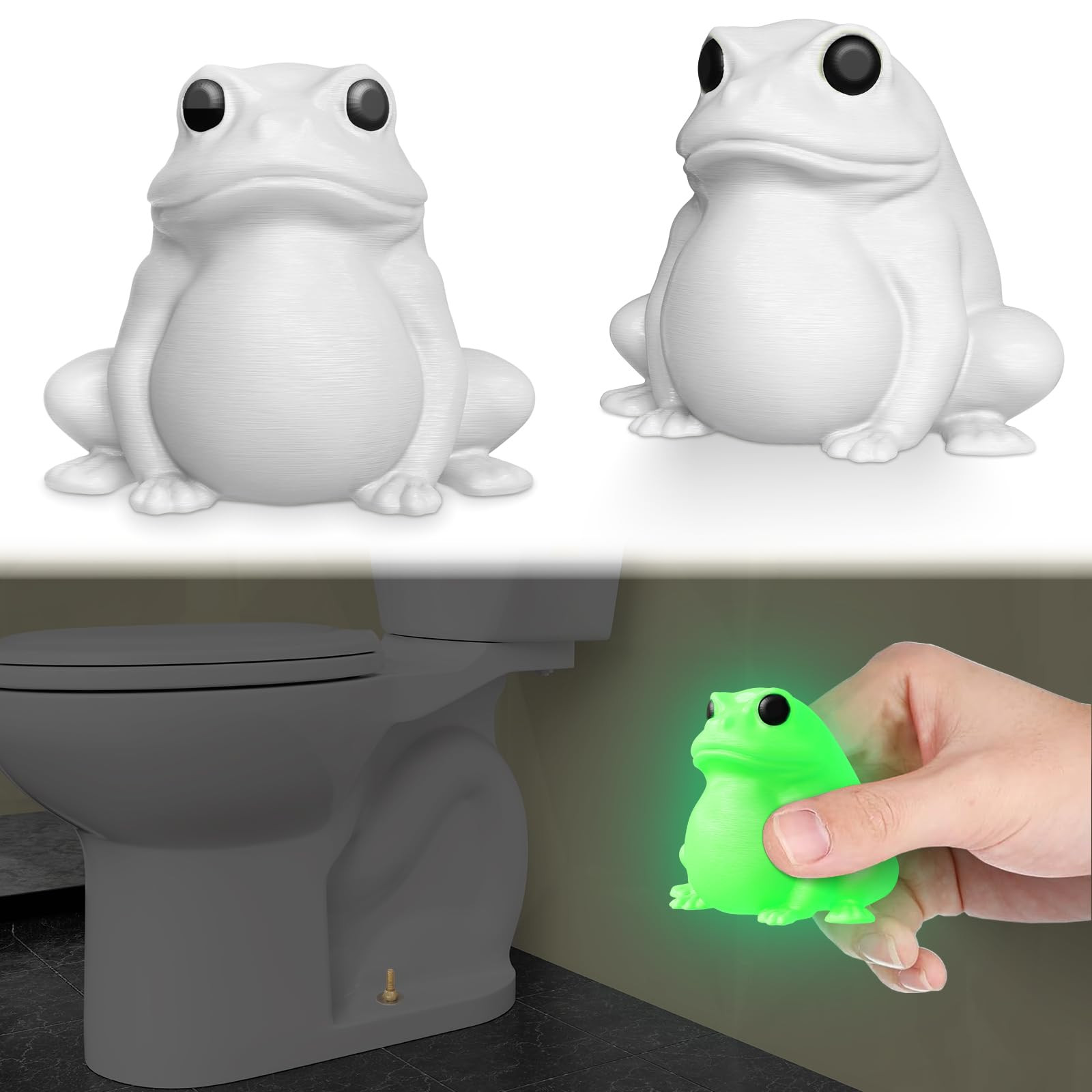 Frog Toilet Bolt Covers Decorative Glow in The Dark- 2PCs Toilet Screw Caps Luminous Green PLA Cu... | Amazon (US)