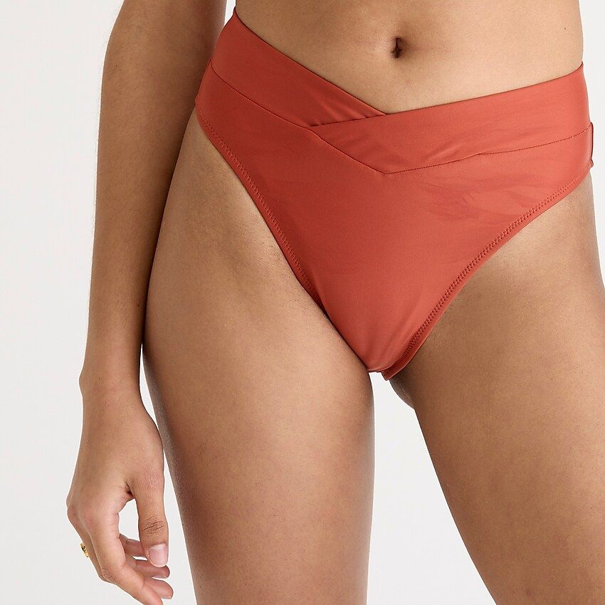 Cross-front cheeky bikini bottom | J.Crew US