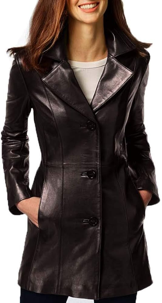 Anne Klein Women's Walker Leather Coat | Amazon (US)
