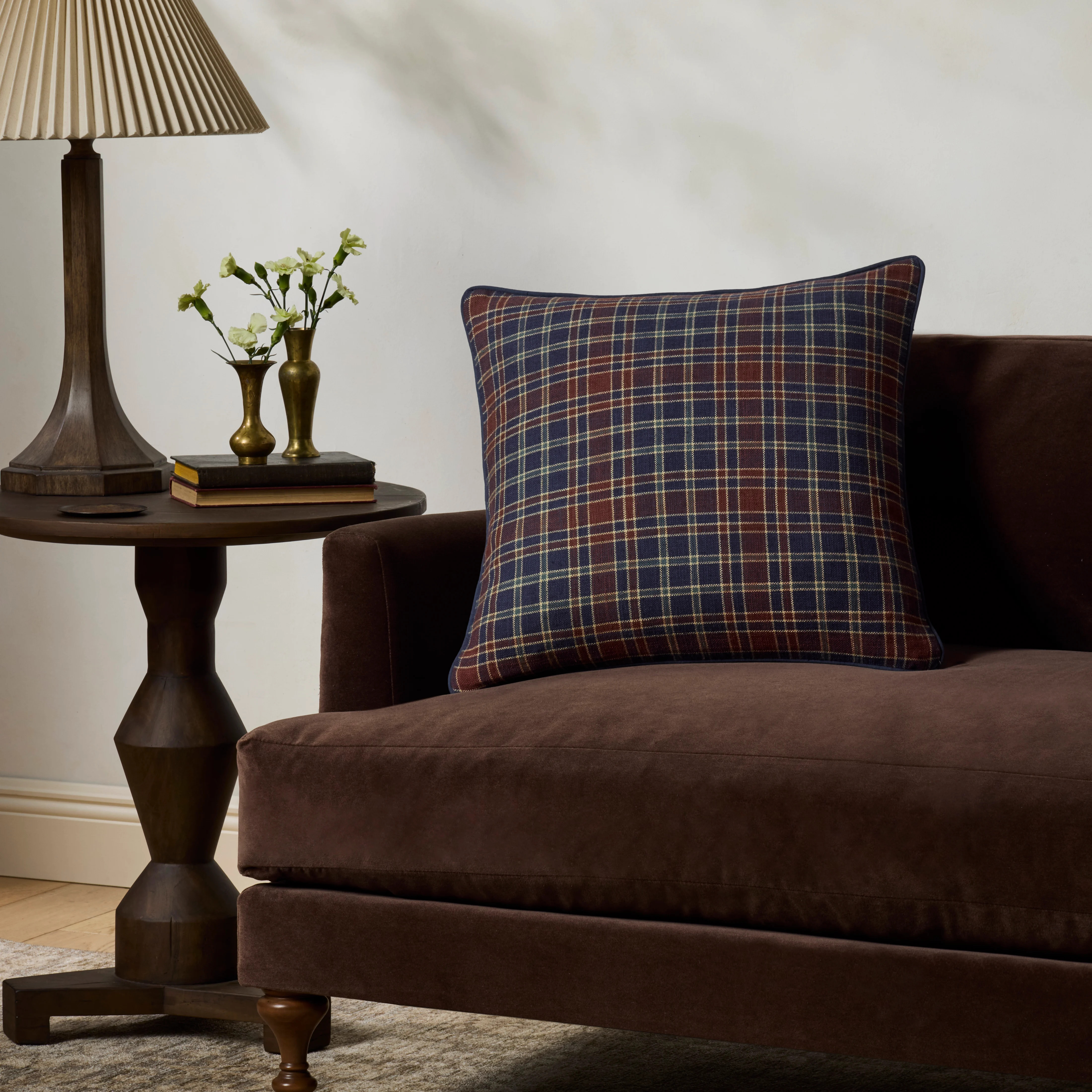Chris Loves Julia x Loloi-Alder Pillow-PCJ-0045-Brick, Navy | Rugs Direct