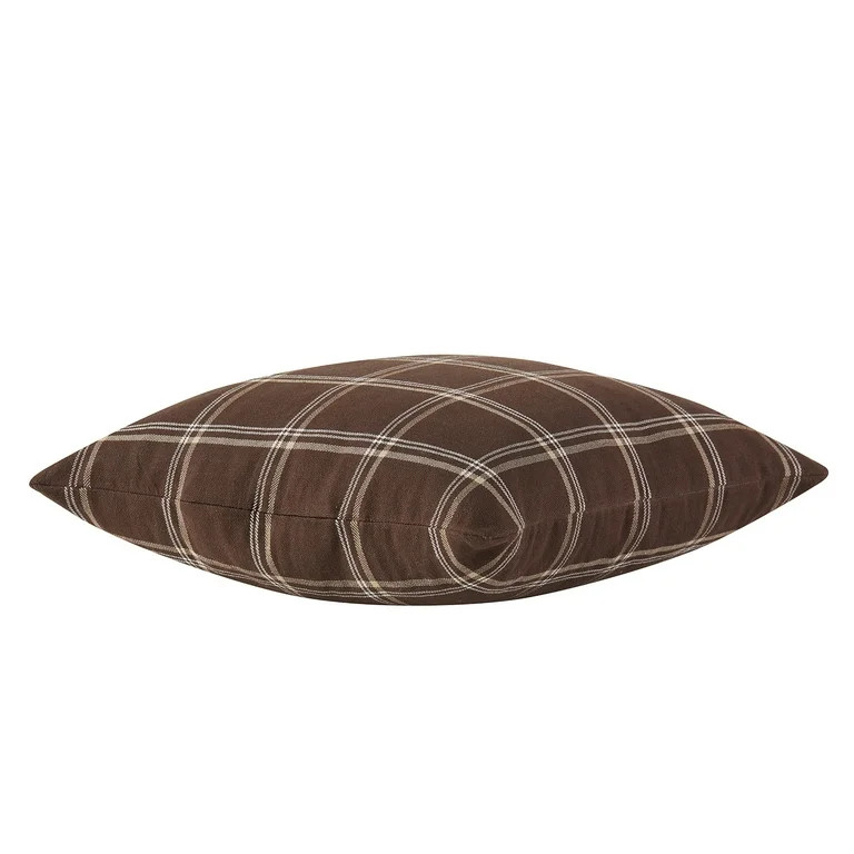 My Texas House 18" x 18" Micah Brown Harvest Plaid Decorative Pillow | Walmart (US)