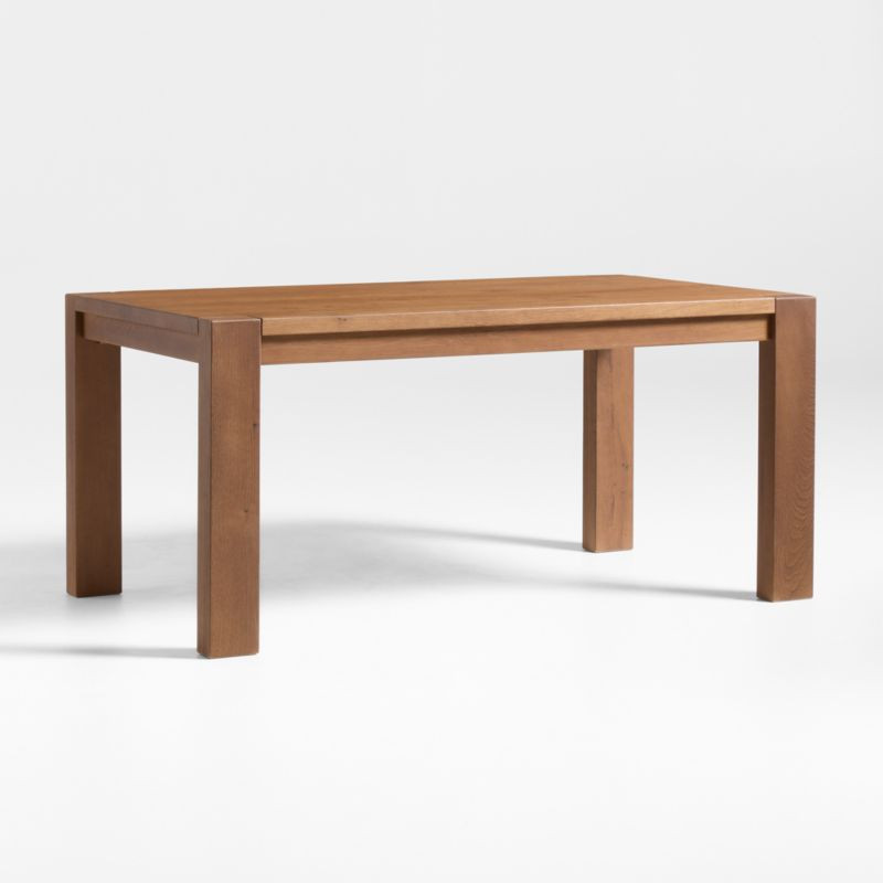 Terra 65" Warm Brown Oak Solid Wood Dining Table + Reviews | Crate & Barrel | Crate & Barrel