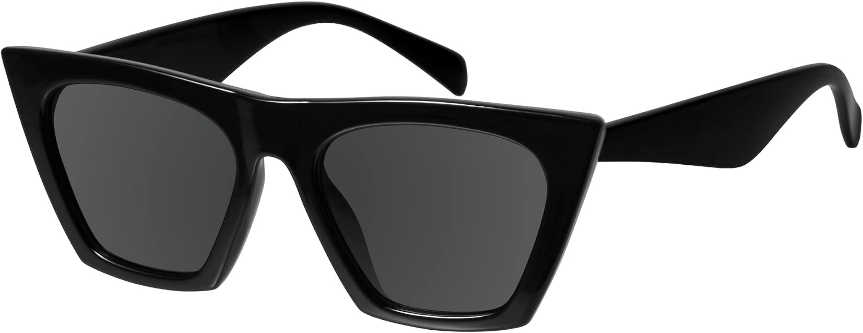 Amazon.com: mosanana Square Cat Eye Sunglasses for Women Trendy Style Black Shine : Clothing, Sho... | Amazon (US)