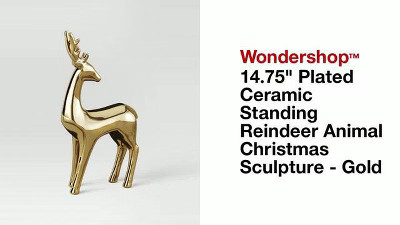 14.75" Plated Ceramic Standing Reindeer Animal Christmas Sculpture - Wondershop™ Gold | Target