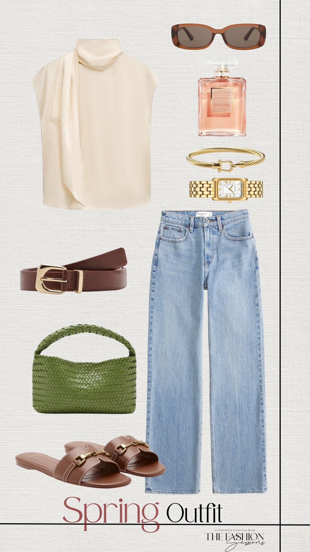 Spring Outfit | Silk Top | Denim Jeans | Brown Sandals | Coco Chanel

#LTKootd #LTKgrwm #LTKSeasonal