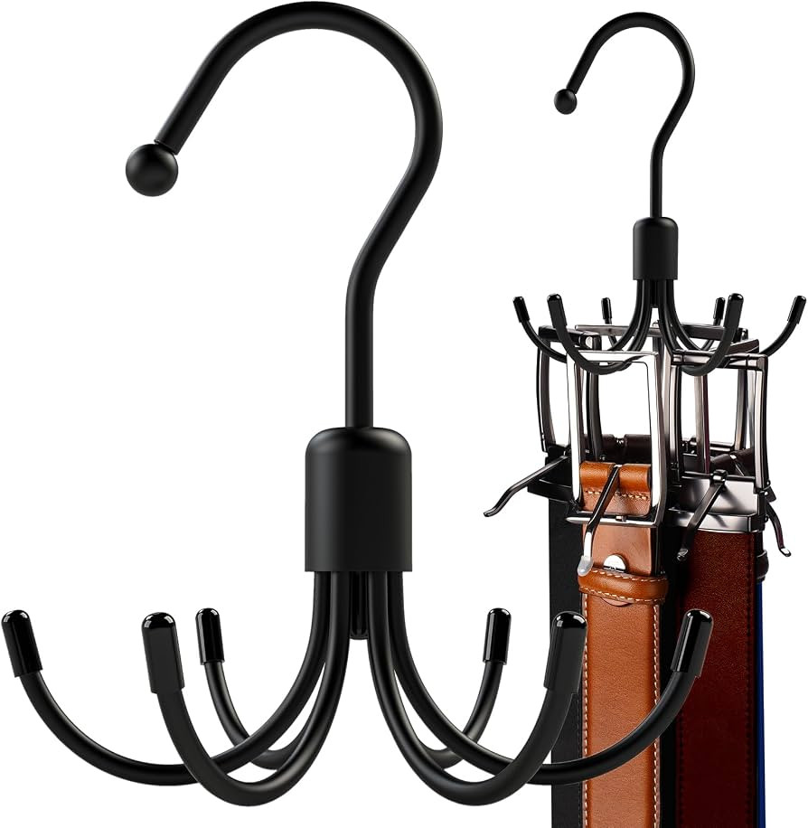 Belt Hanger,Belt Organizer for Closet,6 Hooks Belt Organizer with 360 Degree Swivel,Closet Organi... | Amazon (US)