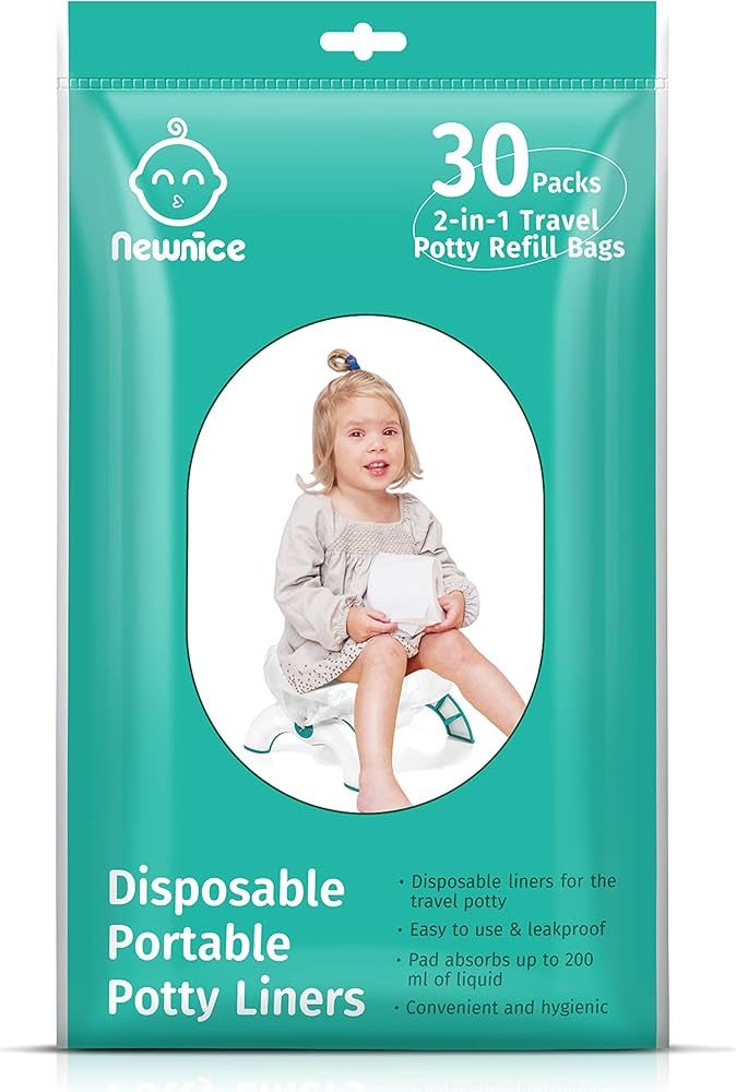 Newnice 30 Packs Potty Liners Disposable with 200ML Absorbent Pads, Travel Potty Refill Bags Comp... | Amazon (US)