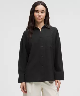 Light Woven Oversized Button-Up | lululemon (AU)