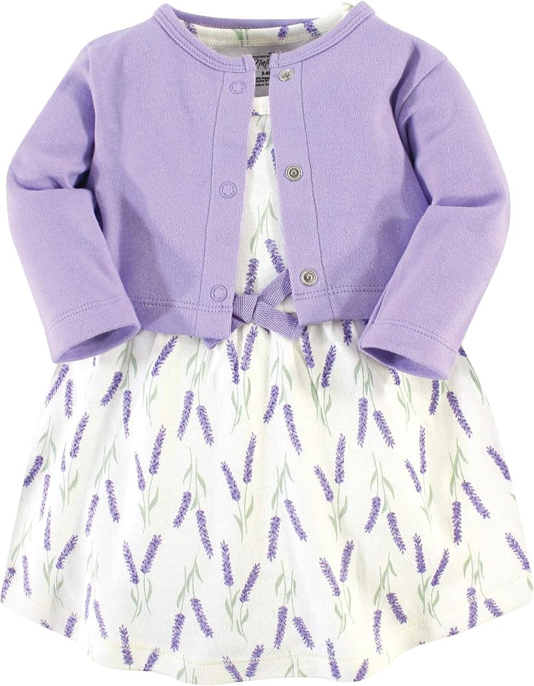 Touched by Nature Baby Girl Organic Cotton Dress and Cardigan | Amazon (US)