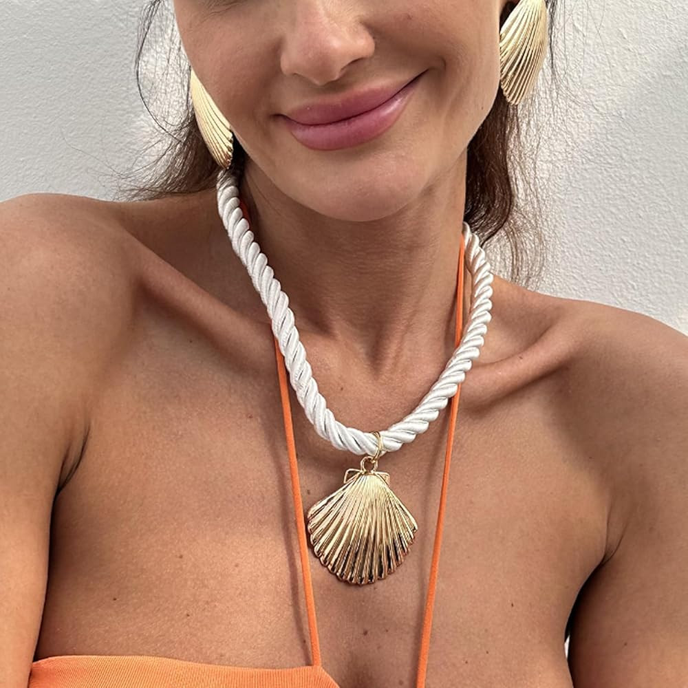 YANCHUN Starfish Necklace Gold Seashell Necklace Layered Puka Shell Necklaces Beach Charm Necklac... | Amazon (UK)