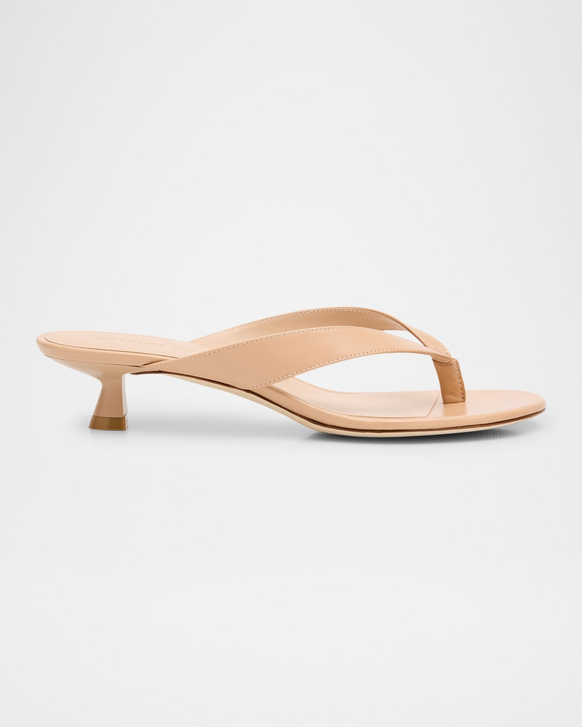 Rio Leather Kitten-Heel Thong Sandals | Neiman Marcus