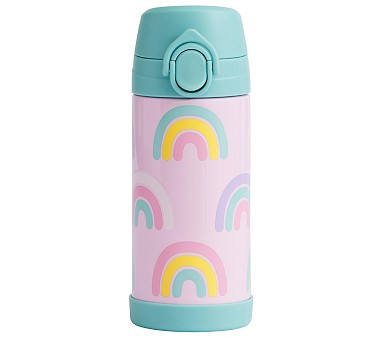Mackenzie Pink Rainbows Water Bottle | Pottery Barn Kids