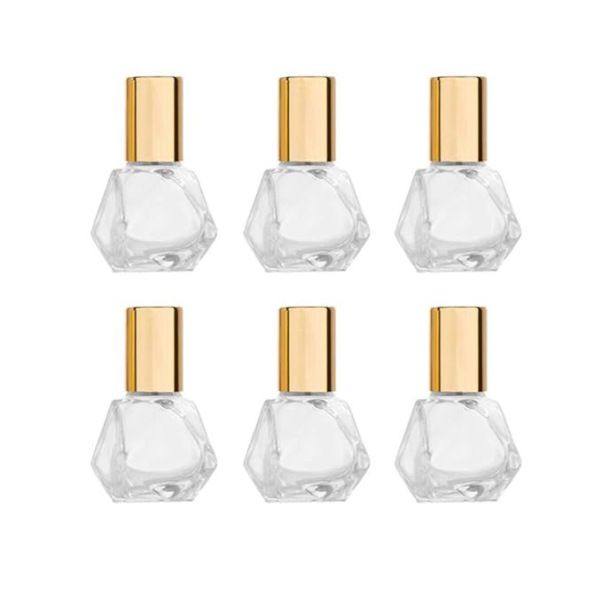 5ml(1/6oz) Shaped Glass Roller Bottle For Essential Oils,Mini Glass Bottles With Stainless Steel ... | Amazon (US)