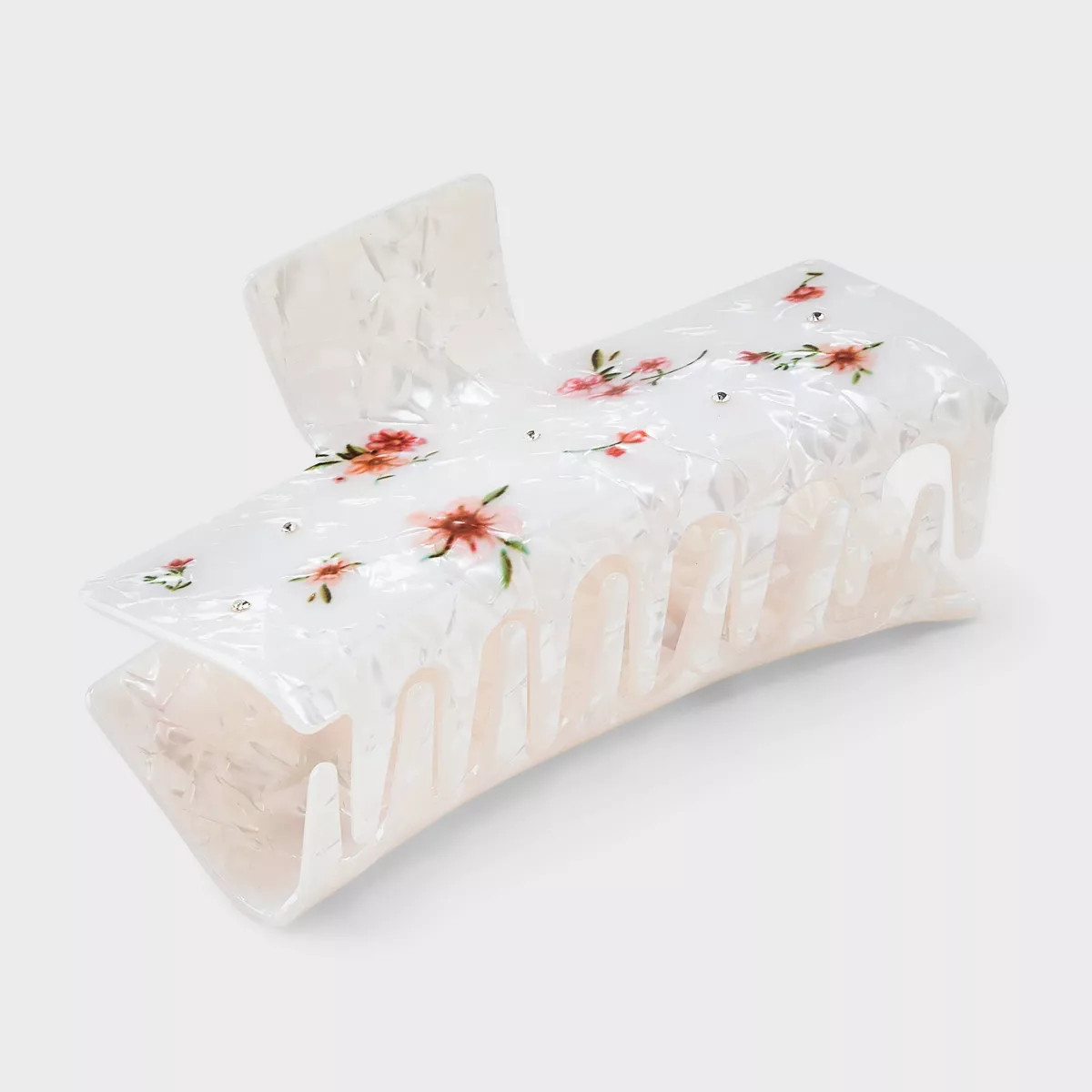Jumbo Claw Hair Clip Acrylic Flower Print - A New Day™ Ivory | Target