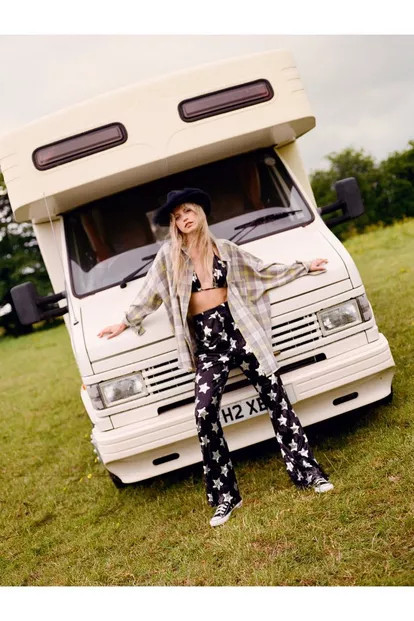 Star Sequin High Waisted Flared Pants | Nasty Gal (US)