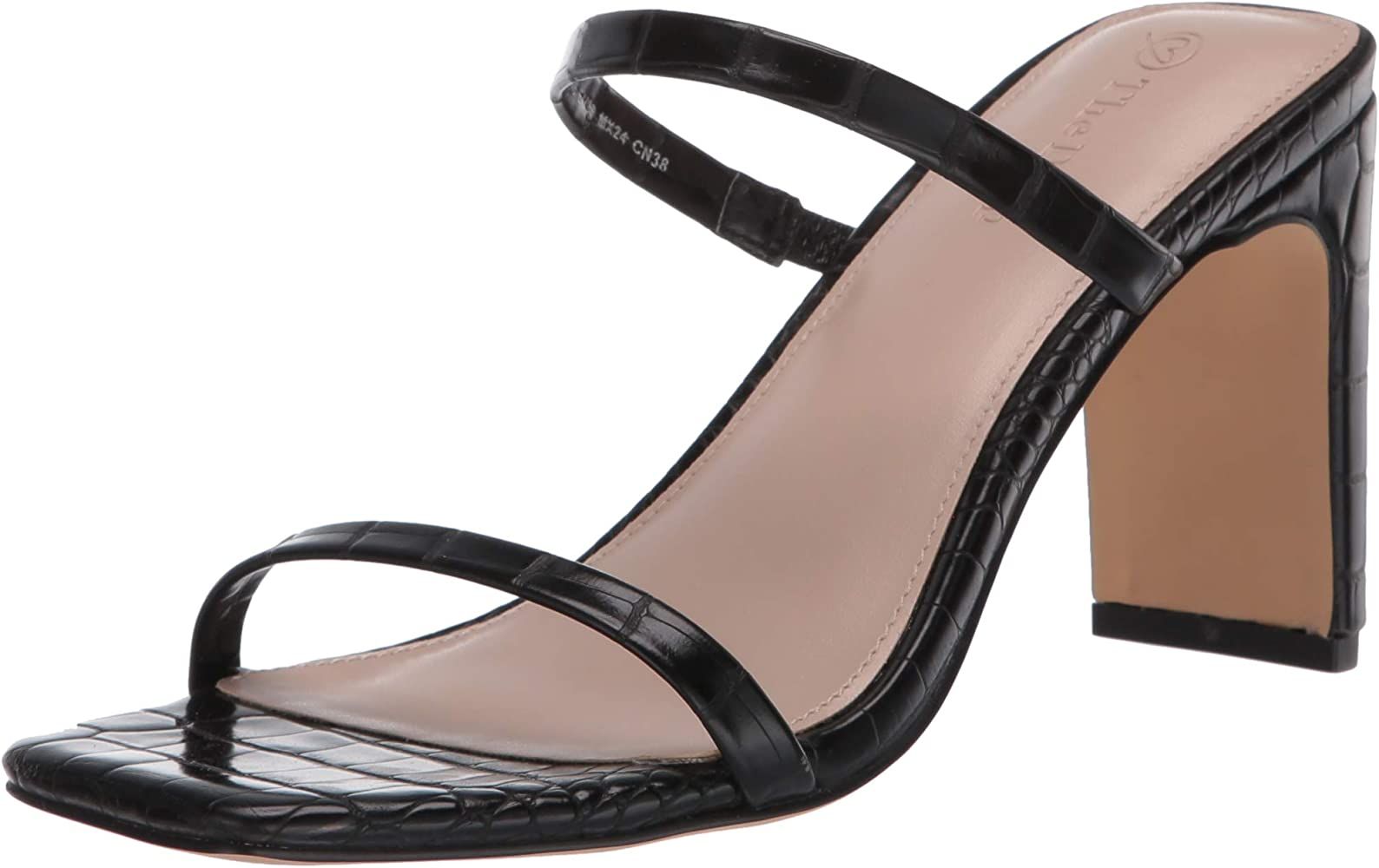 Women's Avery Square Toe Two Strap High Heeled Sandal | Amazon (US)