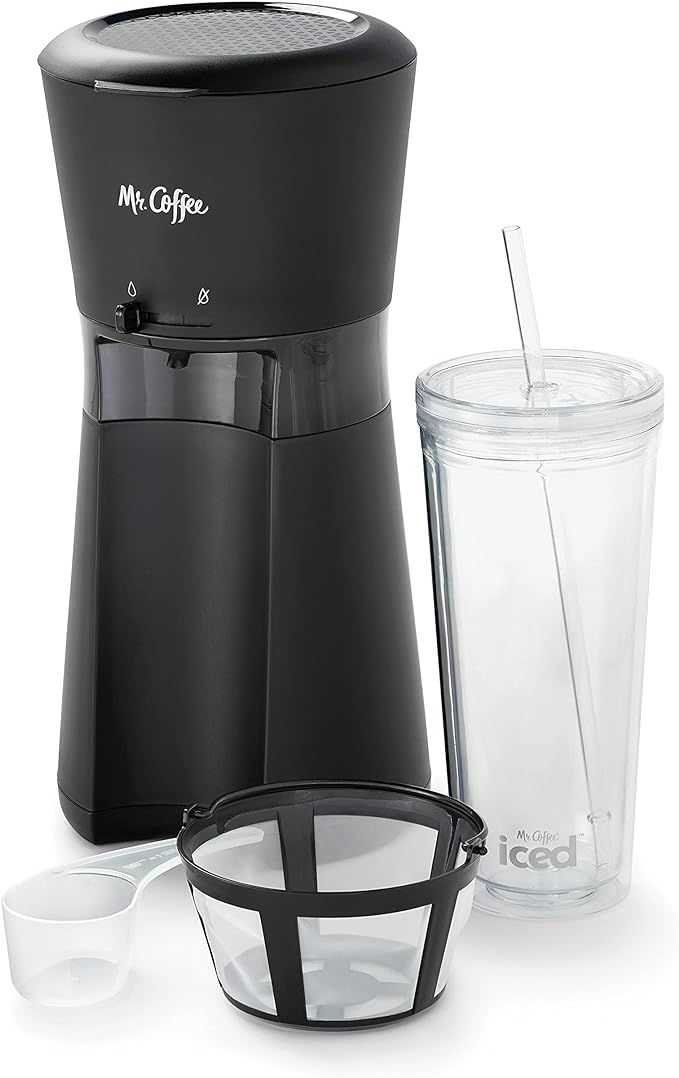 Mr. Coffee Iced Coffee Maker with Reusable Tumbler and Coffee Filter, Black, Frustration-Free Pac... | Amazon (US)
