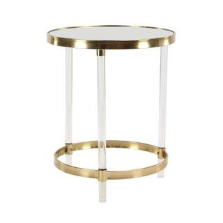 Litton Lane Gold Acrylic Contemporary Accent Table 45841 - The Home Depot | The Home Depot