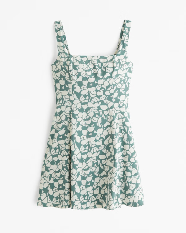 Women's Squareneck Mini Dress | Women's New Arrivals | Abercrombie.com | Abercrombie & Fitch (US)