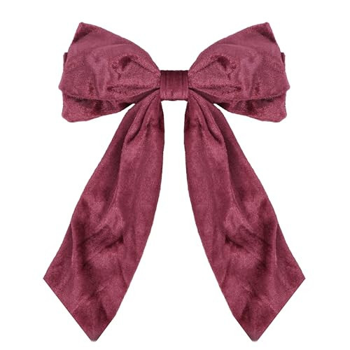 Velour Bow Clip, 6.5 Inch (Mauve) | Amazon (US)