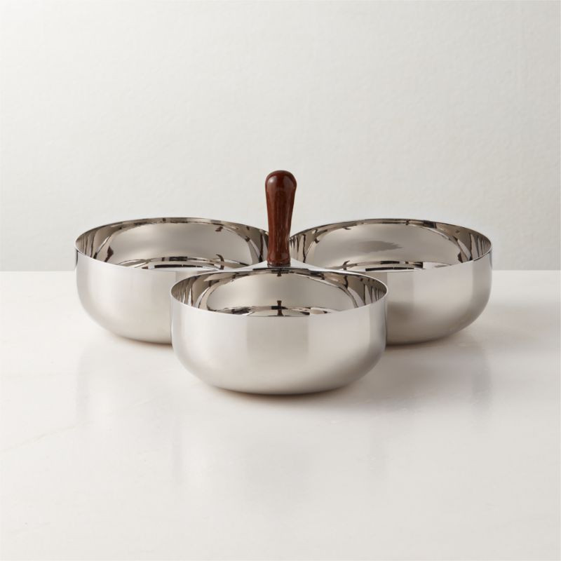 Kalman Polished Stainless Steel Serving Bowl Trio + Reviews | CB2 | CB2