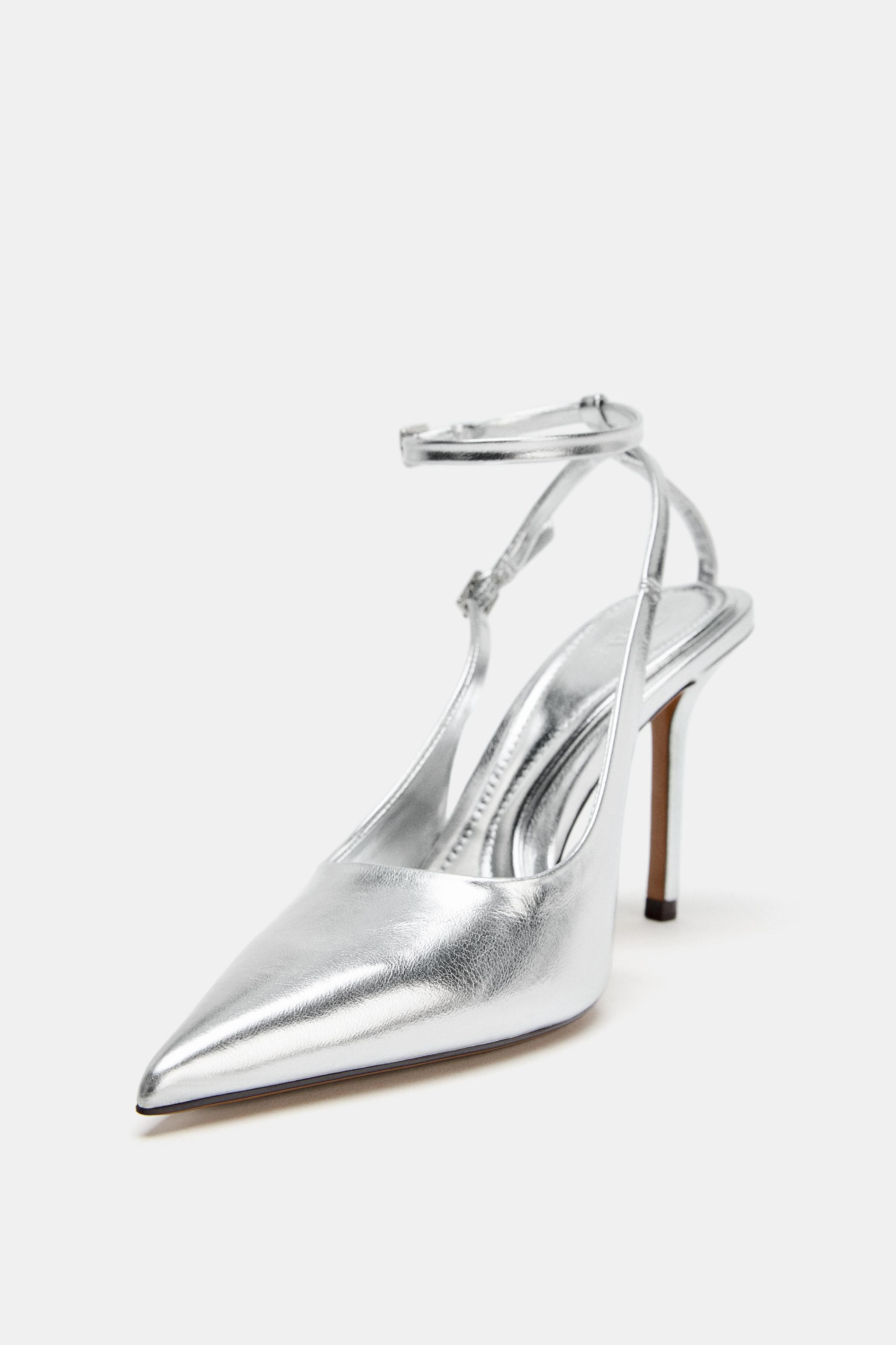 METALLIC EFFECT SLINGBACK SHOES | Zara US