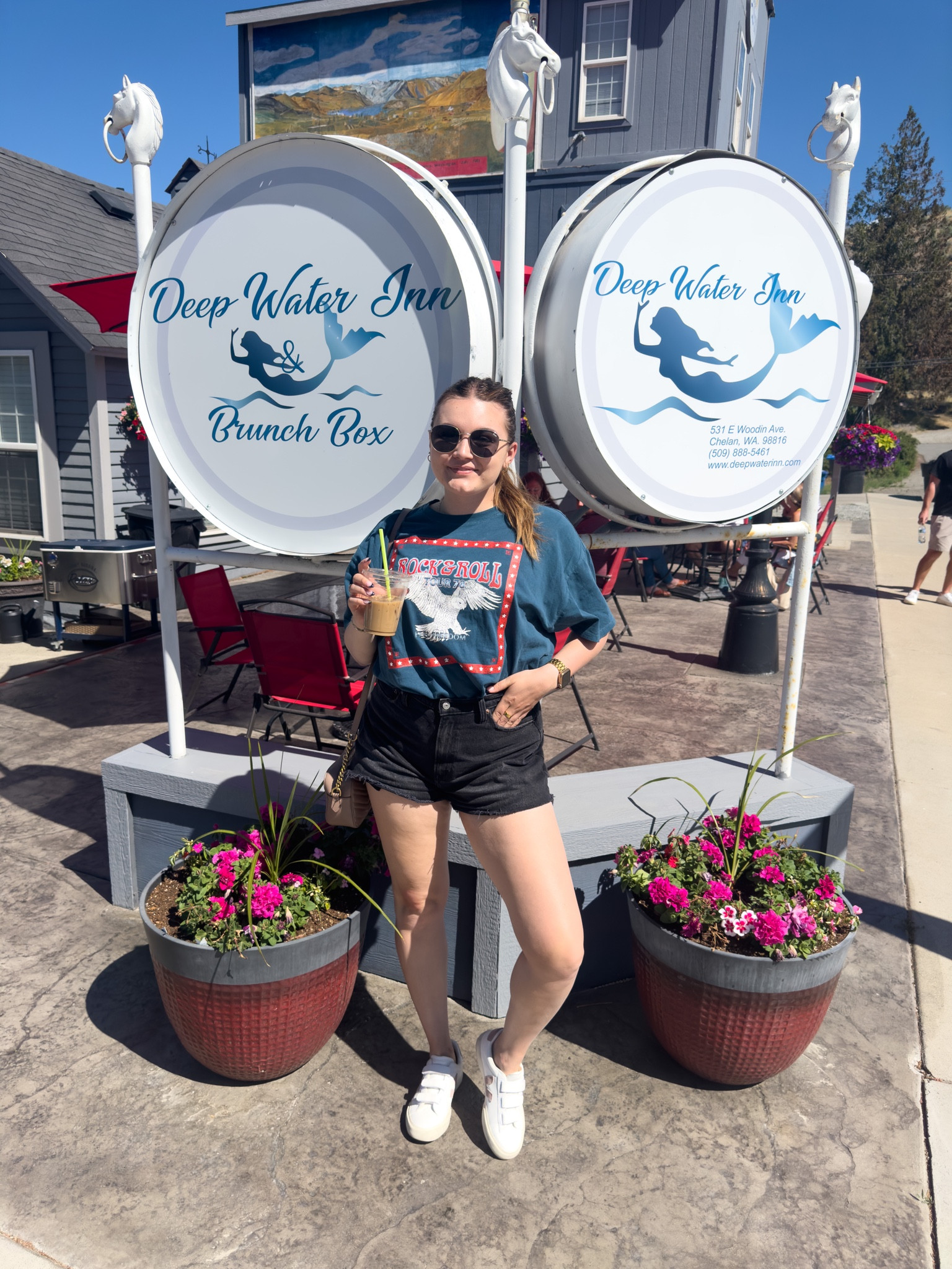 Casual summer outfit idea! Perfect for the fourth or for a lake trip. 

I’m wear a L tee, size 31 denim shorts and size 9 sneakers 

#LTKstyletip #LTKFind #LTKunder100