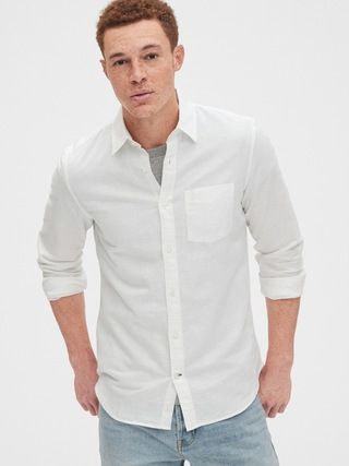 Button-Front Shirt in Linen-Cotton | Gap (US)