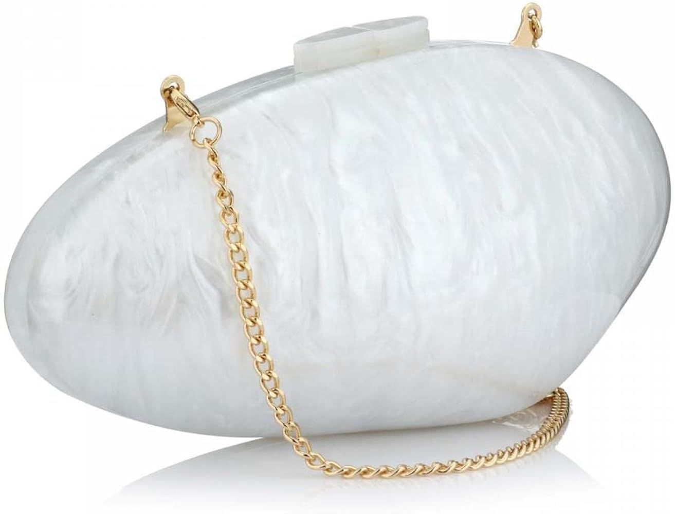 Gets Acrylic Purses and Handbags for Women Shell Shape Shoulder Crossbody Bag with Chain Clutch Purs | Amazon (US)